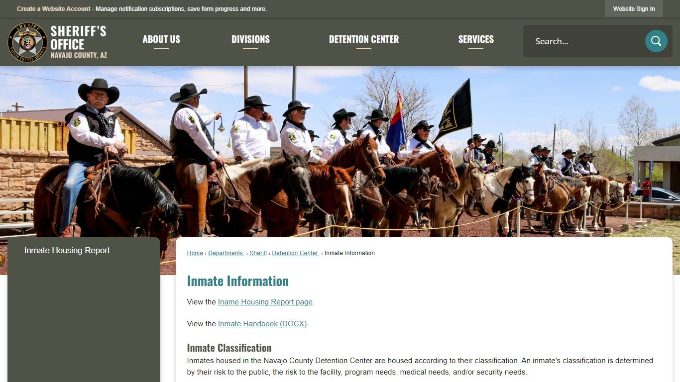 Inmate Information | Navajo County, AZ